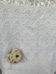 Handmade Crochet Cream 100% COTTON Afghan blanket Coastal Textured Pinwheel