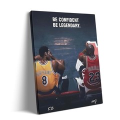 Kobe Bryant Canvas Wall Art Decor – Lakers No. 8 and Michael Jordan No. 23 Be…