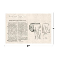 Toilet Paper Roll Official Patent Diagram Cool Wall Art Print Poster 24×16