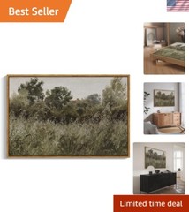 Classic 24×36 Framed Canvas Art – Waterproof Vintage Field Decor for any Room