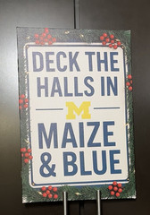 Deck the Hall in Maize & Blue 12×16 Canvas Print University Michigan