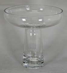Compote Bowl Vase Clear Glass Round Pedestal Base 7.5″Dia 7.5″High