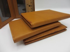 Bifold Frame MINI Holds Two 2×3″ Photos Leather Graphic Image bi-fold TAN