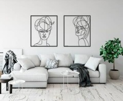 Metal Sexy Line Two Women Decor,Face Wall Art,Family,Tree Passion,Gift,Room,Home