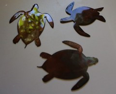 Sea Turtle Small Trio – Metal Wall Art – Copper Size Varies Per Piece