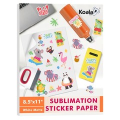 Koala Sublimation Sticker Paper Waterproof Matte White 25 Sheets 8.5×11 Outdoors