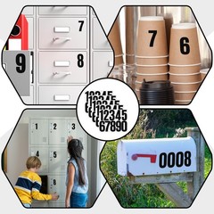 5 Sheets Black Number Stickers, 3 in Vinyl Stick on Numbers, 0-9 Waterproof A