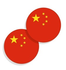 China Flag Stickers Chinese Flag Decals Vinyl Stickers Round 4 pack