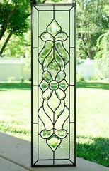 10″ x 36″ Stunning Handcrafted stained glass Clear Beveled window panel