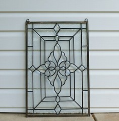 16″ x 24″ Stunning Handcrafted stained glass Clear Beveled window panel