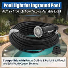 18W 12V LED RGB 1.5 50 ft Pool Light For Pentair GloBrite Pentair IntelliTouch