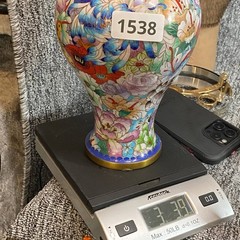 Vintage Scott Shuptrine Chinese Cloisonne Ginger Jar Lid Floral Millefleurs Vase