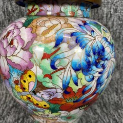 Vintage Scott Shuptrine Chinese Cloisonne Ginger Jar Lid Floral Millefleurs Vase
