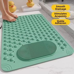 TPR Non Slip Shower Mat 36.5 x 69 cm with Suction Cups and Massage Texture