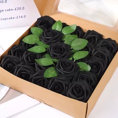 25pcs Artificial Flowers, Fake Flowers Roses W/stem For DIY Wedding Bouquets Cen