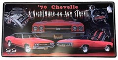 1970 Chevelle 396 SS Metal Sign Man Cave Shop Basement A Nightmare on Any Street