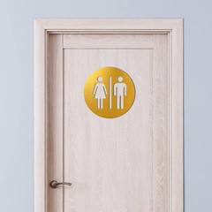 Unisex Bathroom Sign Men and Women Restroom Door Sign Metal Hotop 7.87 x 7.87
