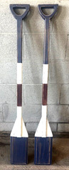 *PATRIOTIC* Red White & Blue Decorative Distressed Look Wood Paddles/Oars 46″