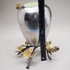 MICHAEL ARAM Butterfly Ginkgo Medium Vase 9.5″ x 11″ x 13.5″ Bronze / Stainless