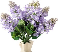 10 Pcs 24″ Artificial Lilac Flowers Purple Fake Delphinium Antirrhinum Stem Real