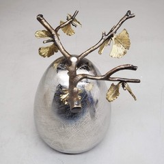 MICHAEL ARAM Butterfly Ginkgo Medium Vase 9.5″ x 11″ x 13.5″ Bronze / Stainless