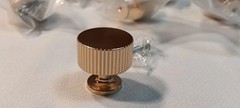 (10) New Goo-Ki Brushed Brass Zinc Alloy Cabinet Knobs (factory sealed) w screws