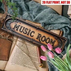 Vintage Plaque Music Room Metal Signs Retro Decor for Music Lovers Home Studios