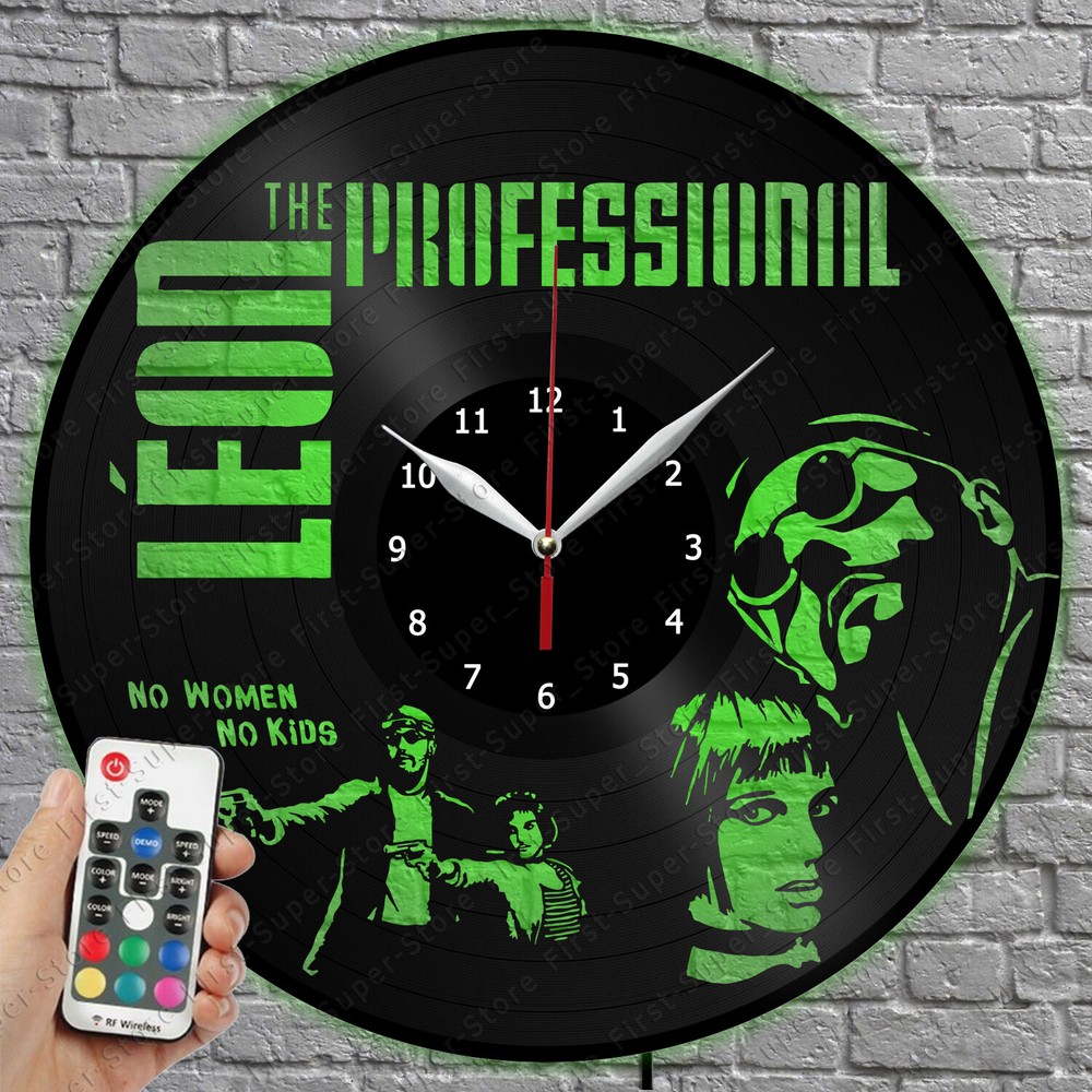 LED Clock Leon Vinyl Record Wall Clock Led Light Wall Clock 3978