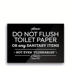 Bathroom Warning Sign Aluminum Sign 8×12 Do Not Flush Toilet Paper Funny