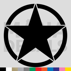 Star Emblem Vinyl Die Cut Decal Sticker – Army Military