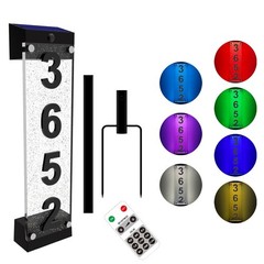 Solar House Numbers for Outside, Acrylics Solar Address Sign with Iron Stakes.