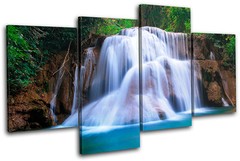 Waterfall River Landscapes MULTI CANVAS WALL ART Picture Print VA