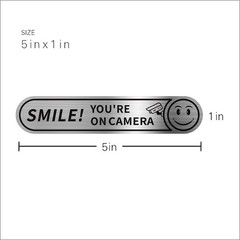 8 pieces Smile You’re On Camera Stickers for Cars, Brushed Silver 24 Hour Vid…