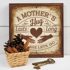 Vintage Mother’s Hug Plaque Mother’s Day Rustic Home Decor Mom Gift Wall Art