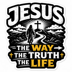 Jesus The Way The Truth The Life Christian Vinyl Decal Sticker Car Truck Window