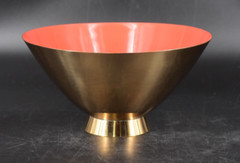Donald Colflesh Design for Gorham 9″ Orange Enamel Brass L948 Bowl MCM