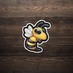 Cute Bee Sticker – Adorable Bumblebee Cartoon Vinyl Decal for Laptop, Phone, Car