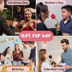 Preserved Rose Flowers Mom Birthday Gift Real Flower Grandma Wife Women