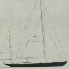 OLIN STEPHENS Dorade: Sail Plan, 1936 SIGNED 32.25″ x 30″ Serigraph 2004 Contemp
