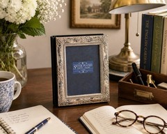 Silver Plated Photo Album Velvet Cover 4×6 Picture Frame Wedding Memory Book 90s