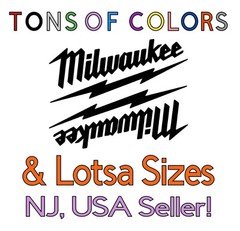 TWO Milwaukee Vinyl Decals/Stickers Many Sizes/Colors Free Ship