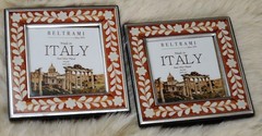 NEW SET OF 2 Beltrami CLeaf Accent Picture Photo Frame 4”x6” Made In Italy