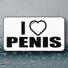 I HEART PENIS Adult Humor Funny Prank Joke Gag Sticker 25-250pcs