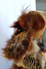 Vintage Sculpture Eric Dufour Avant Garde Feather Mannequin Bust Paris Art